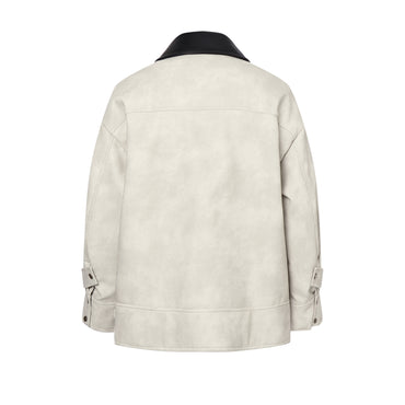 ordúdíordú | Jacket - Mottled Color-blocked Quilted Leather Jacket