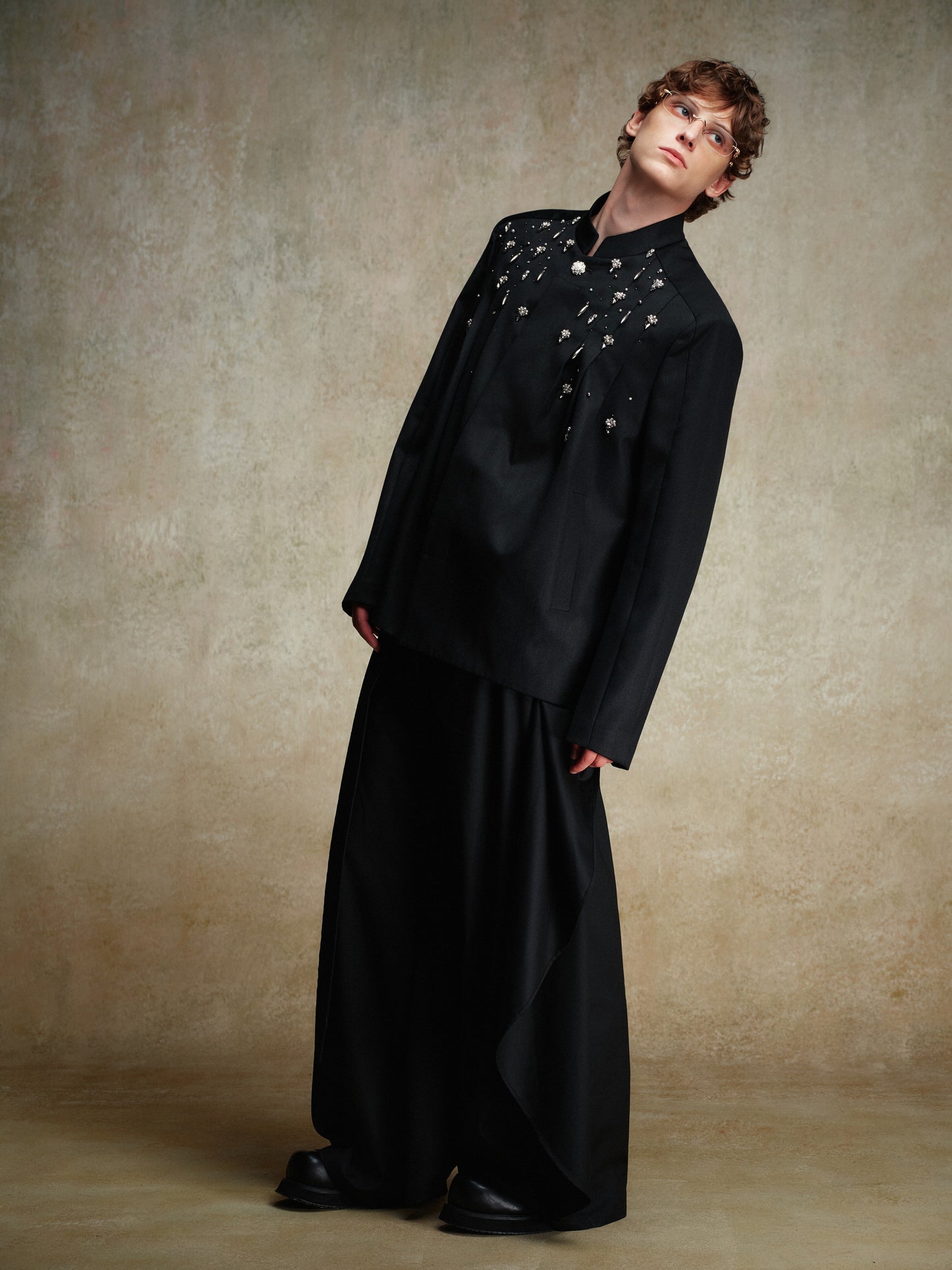 ordúdíordú | Jacket - Zhongshan Suit Studded with Diamonds and Beads