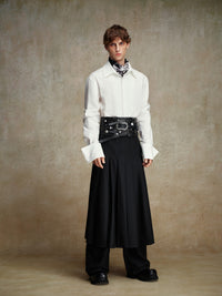 ordúdíordú | Shirts - Shirt with Folded Cuffs and Tie Collar