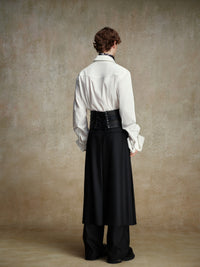 ordúdíordú | Shirts - Shirt with Folded Cuffs and Tie Collar