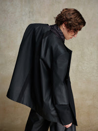 ordúdíordú | Jacket - Collarless Patchwork Leather Jacket