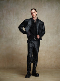 ordúdíordú | Jacket - Multi-button Armor-style Leather Jacket