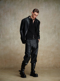 ordúdíordú | Jacket - Multi-button Armor-style Leather Jacket