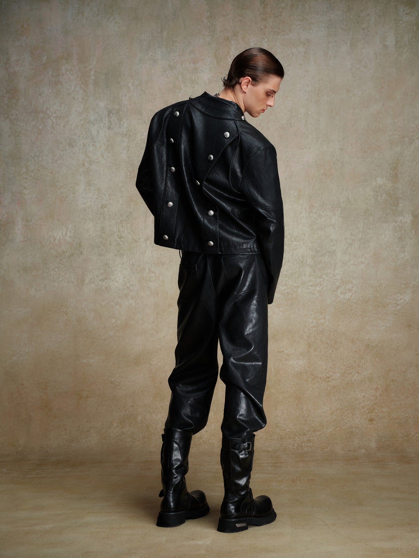 ordúdíordú | Jacket - Multi-button Armor-style Leather Jacket