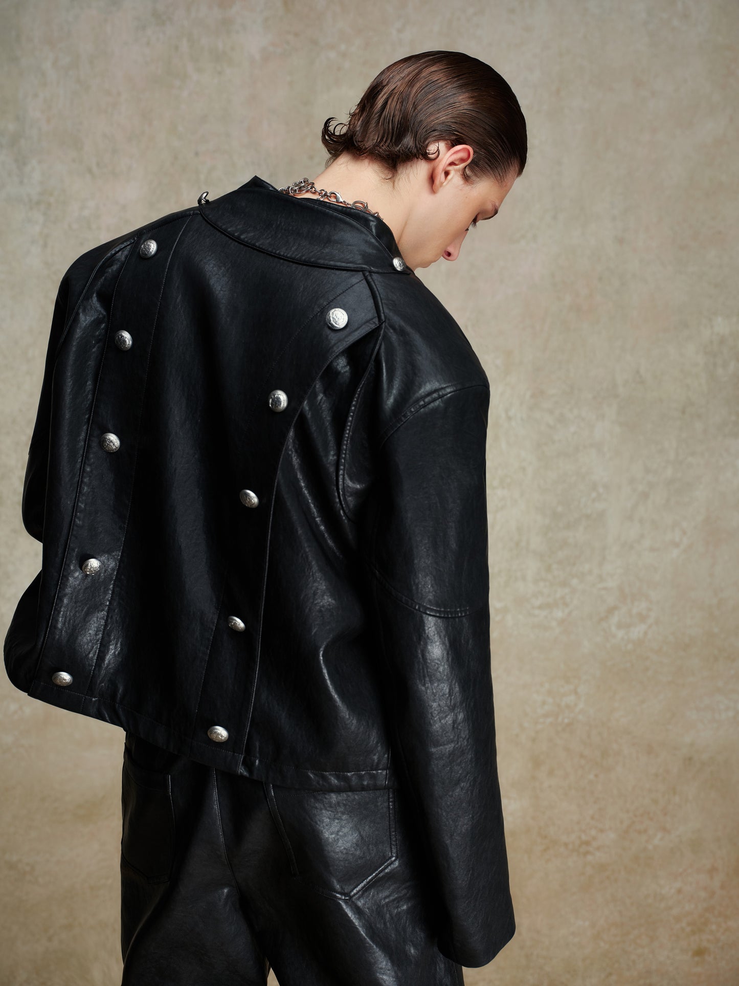 ordúdíordú | Jacket - Multi-button Armor-style Leather Jacket