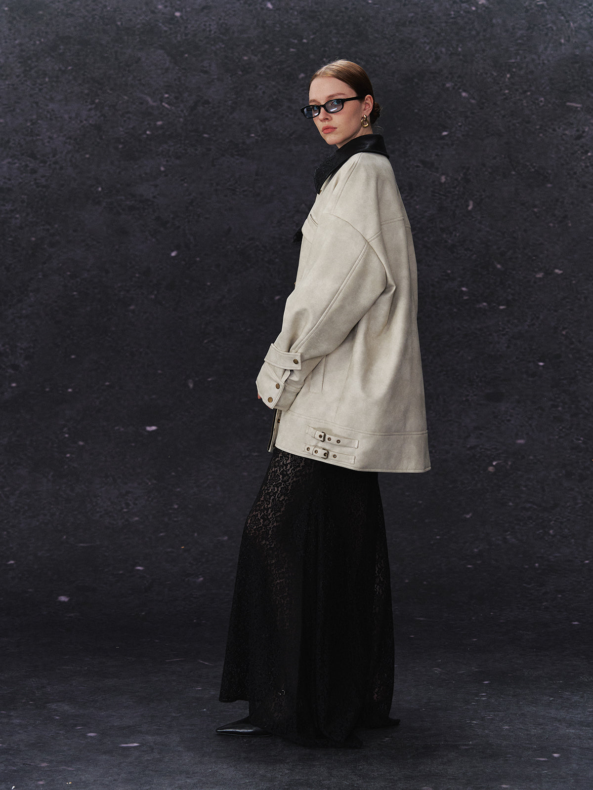 ordúdíordú | Jacket - Mottled Color-blocked Quilted Leather Jacket