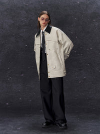 ordúdíordú | Jacket - Mottled Color-blocked Quilted Leather Jacket