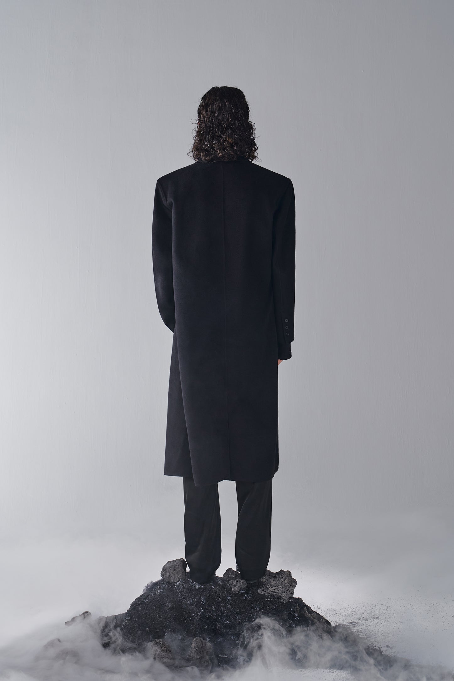ordúdíordú | Coat - Asymmetrical Double Front Rose Tweed Coat