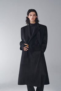 ordúdíordú | Coat - Asymmetrical Double Front Rose Tweed Coat