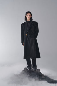 ordúdíordú | Coat - Asymmetrical Double Front Rose Tweed Coat