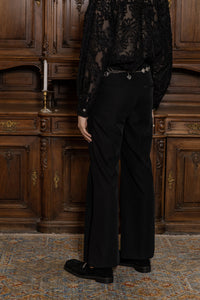 ordúdíordú | Trousers - Bell-Bottomed Lacks with Pleated Sides