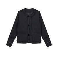 ordúdíordú | Coat - Collarless Lace Coat with  Buckles