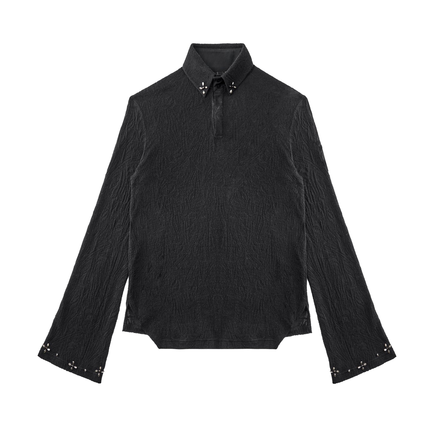 ordúdíordú | Shirt - Dark Textured Diamond Knitting Shirt