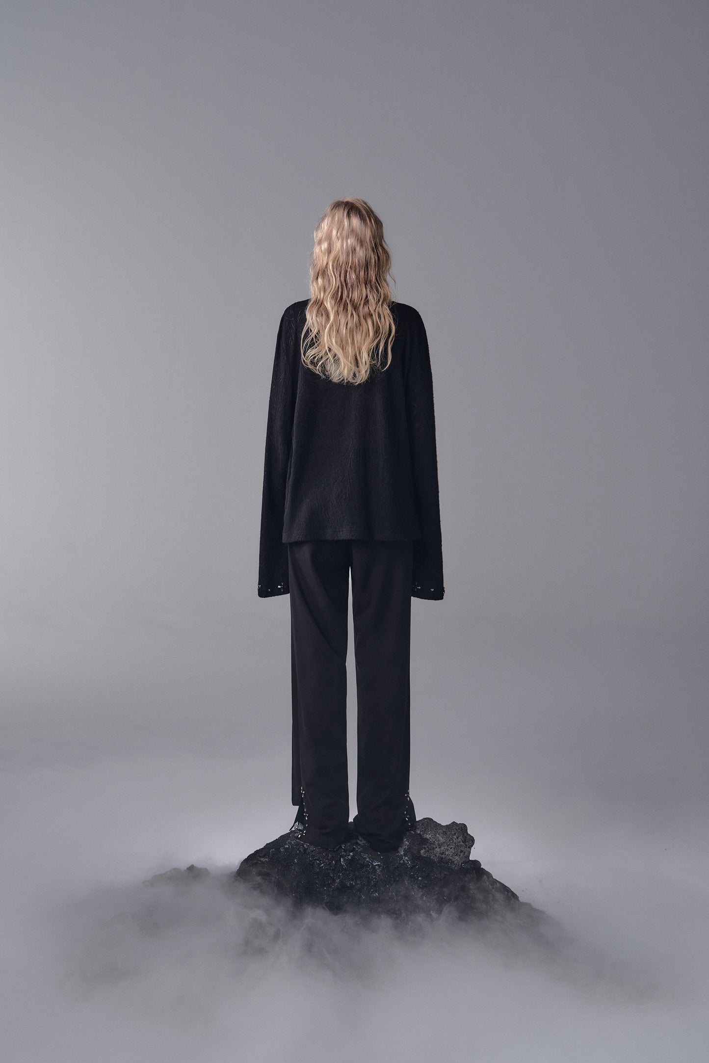 ordúdíordú | Shirt - Dark Textured Diamond Knitting Shirt