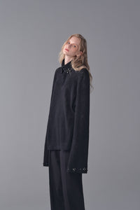 ordúdíordú | Shirt - Dark Textured Diamond Knitting Shirt