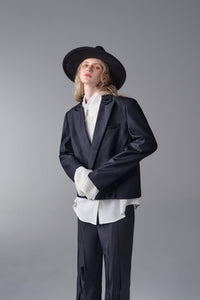 ordúdíordú | Jacket - Diamond Grey Jacket with Collar Embroidery