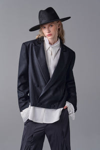 ordúdíordú | Jacket - Diamond Grey Jacket with Collar Embroidery