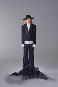 ordúdíordú | Jacket - Diamond Grey Jacket with Collar Embroidery