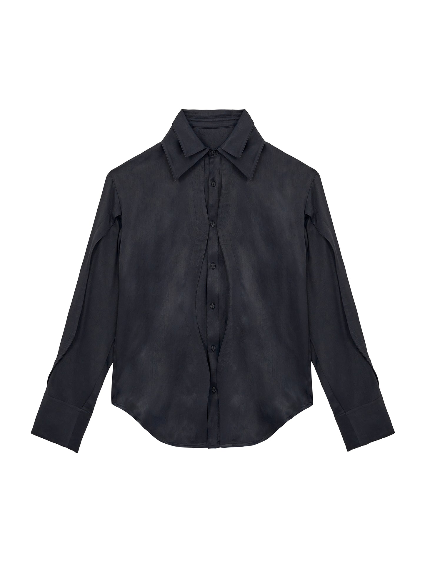 ordúdíordú | Shirt - Double Curved Front Black Shirt