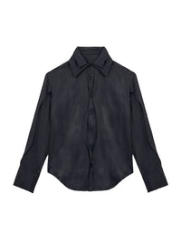 ordúdíordú | Shirt - Double Curved Front Black Shirt