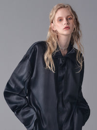 ordúdíordú | Shirt - Double Curved Front Black Shirt