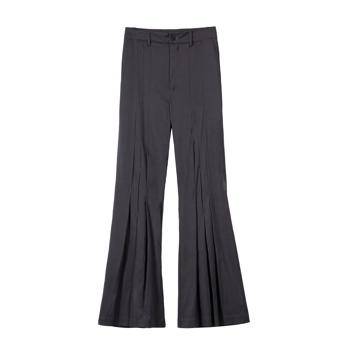 ordúdíordú | Trousers - Flared Trousers with Three Front and Middle Pleats