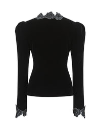 ordúdíordú | Top - Floral Velour Top