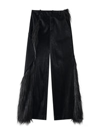 ordúdíordú | Trousers - Glossy Imitation Leather Fur Trousers