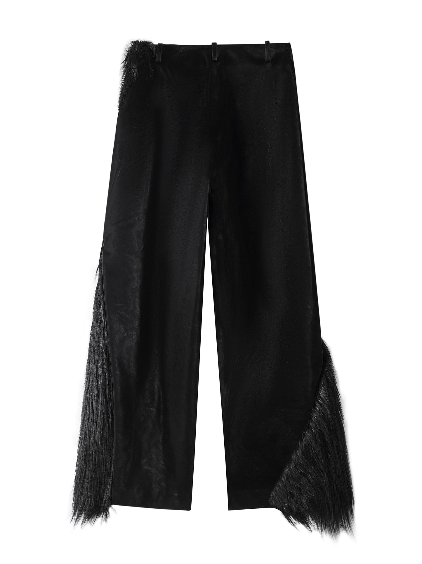 ordúdíordú | Trousers - Glossy Imitation Leather Fur Trousers