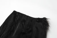 ordúdíordú | Trousers - Glossy Imitation Leather Fur Trousers
