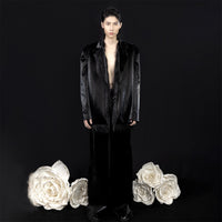 ordúdíordú | Trousers - Glossy Imitation Leather Fur Trousers