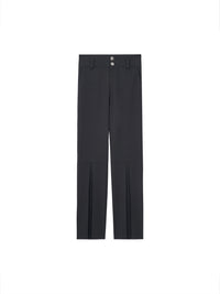 ordúdíordú | Trousers - High-waisted Double-button Box Pleated Pants