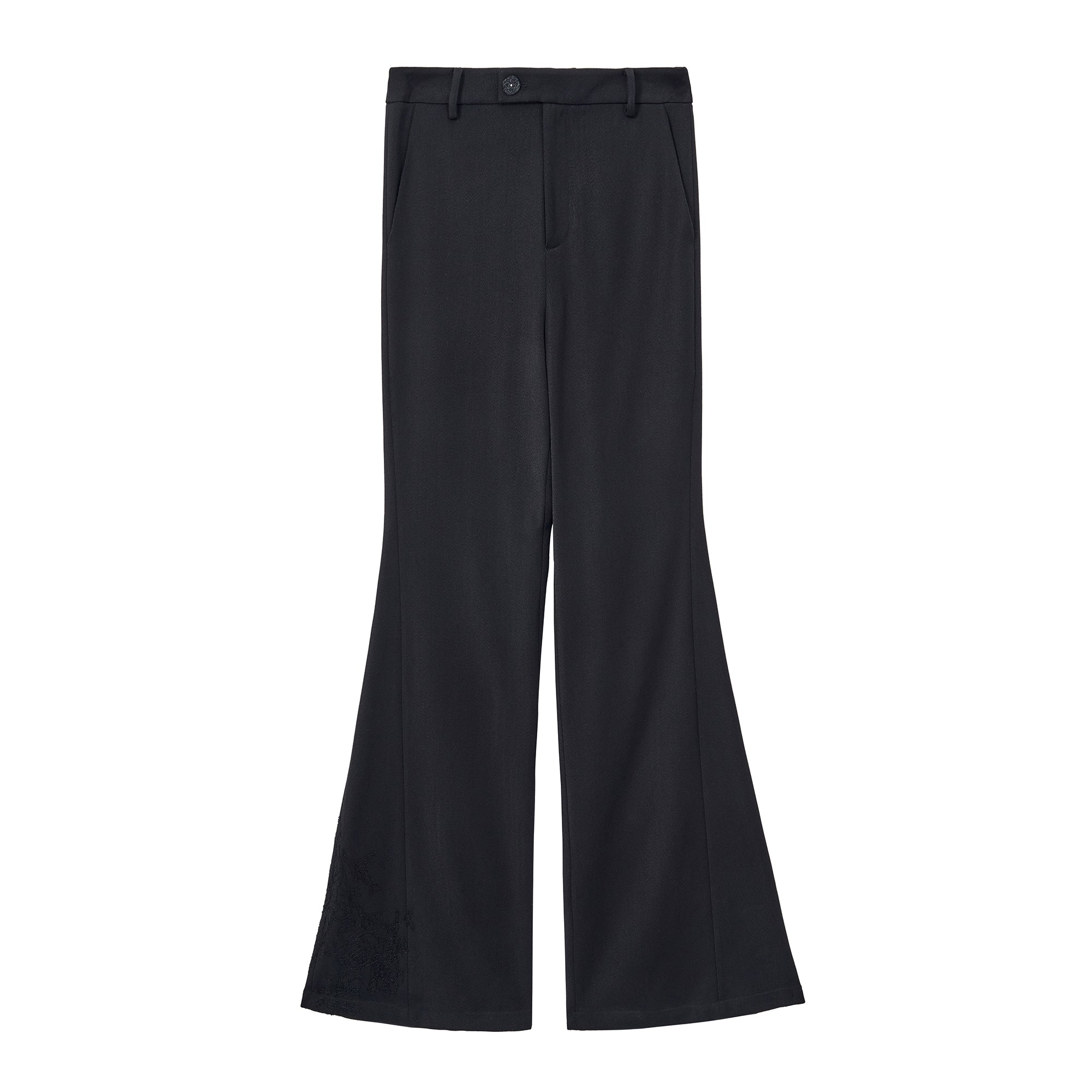 ordúdíordú | Trousers - Loose-cut Embroidered Bell-bottomed Trousers