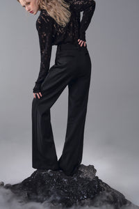 ordúdíordú | Trousers - Loose-cut Embroidered Bell-bottomed Trousers