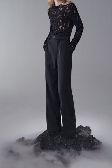 ordúdíordú | Trousers - Loose-cut Embroidered Bell-bottomed Trousers