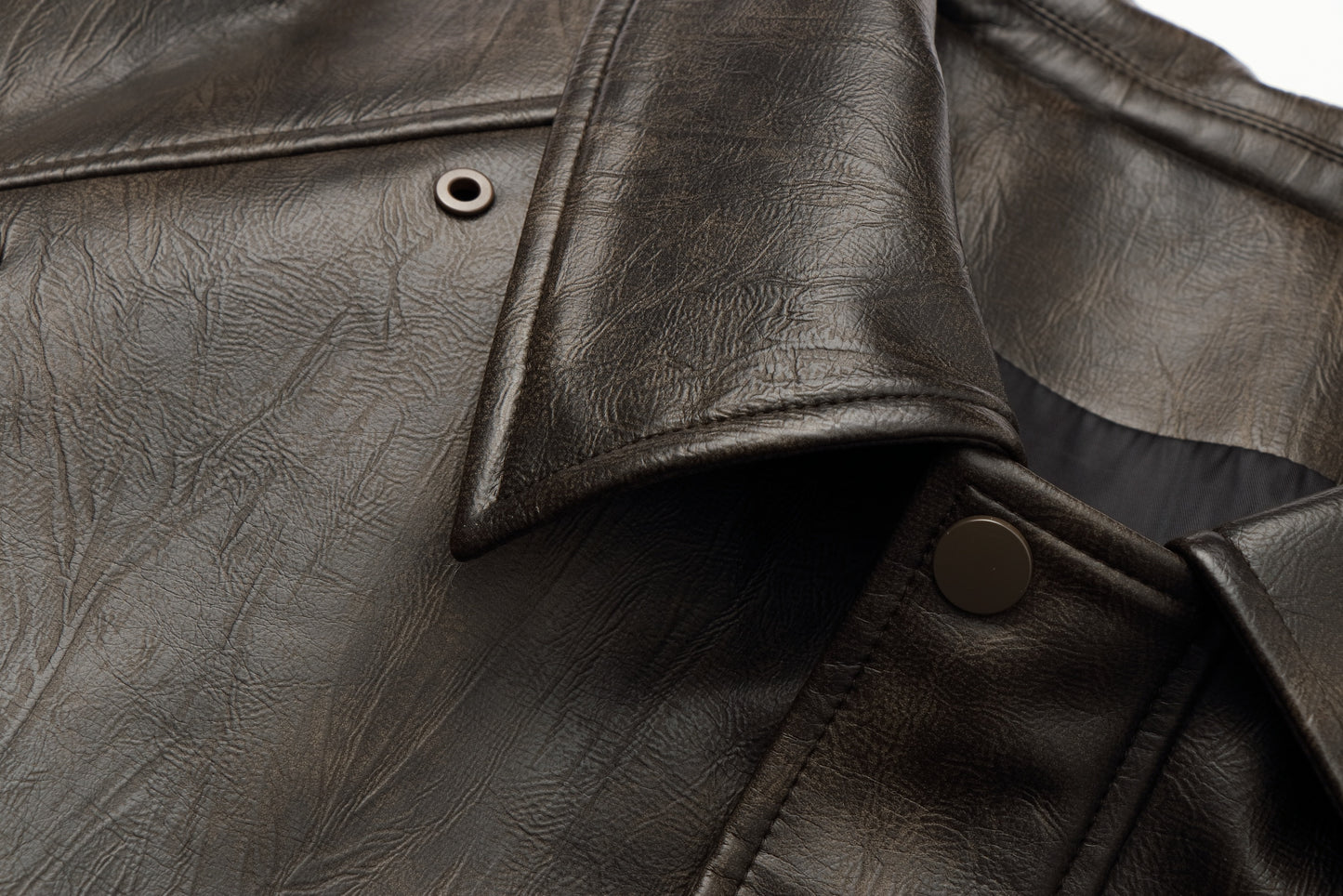 ordúdíordú | Jacket - Brown Leather Jacket with a Silhouette