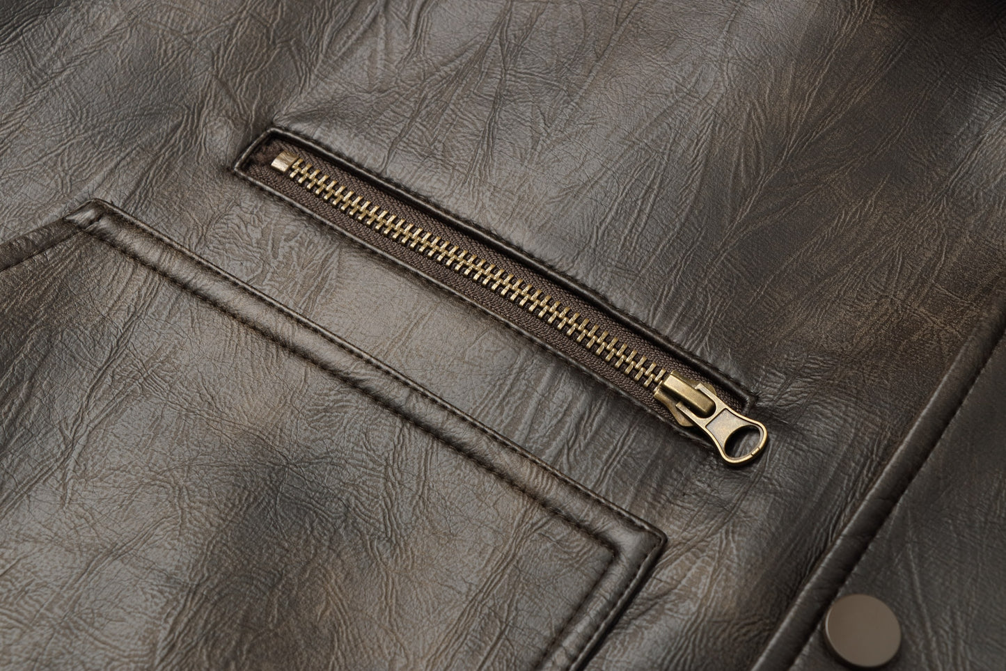 ordúdíordú | Jacket - Brown Leather Jacket with a Silhouette