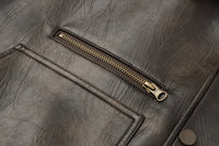 ordúdíordú | Jacket - Brown Leather Jacket with a Silhouette