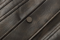 ordúdíordú | Jacket - Brown Leather Jacket with a Silhouette