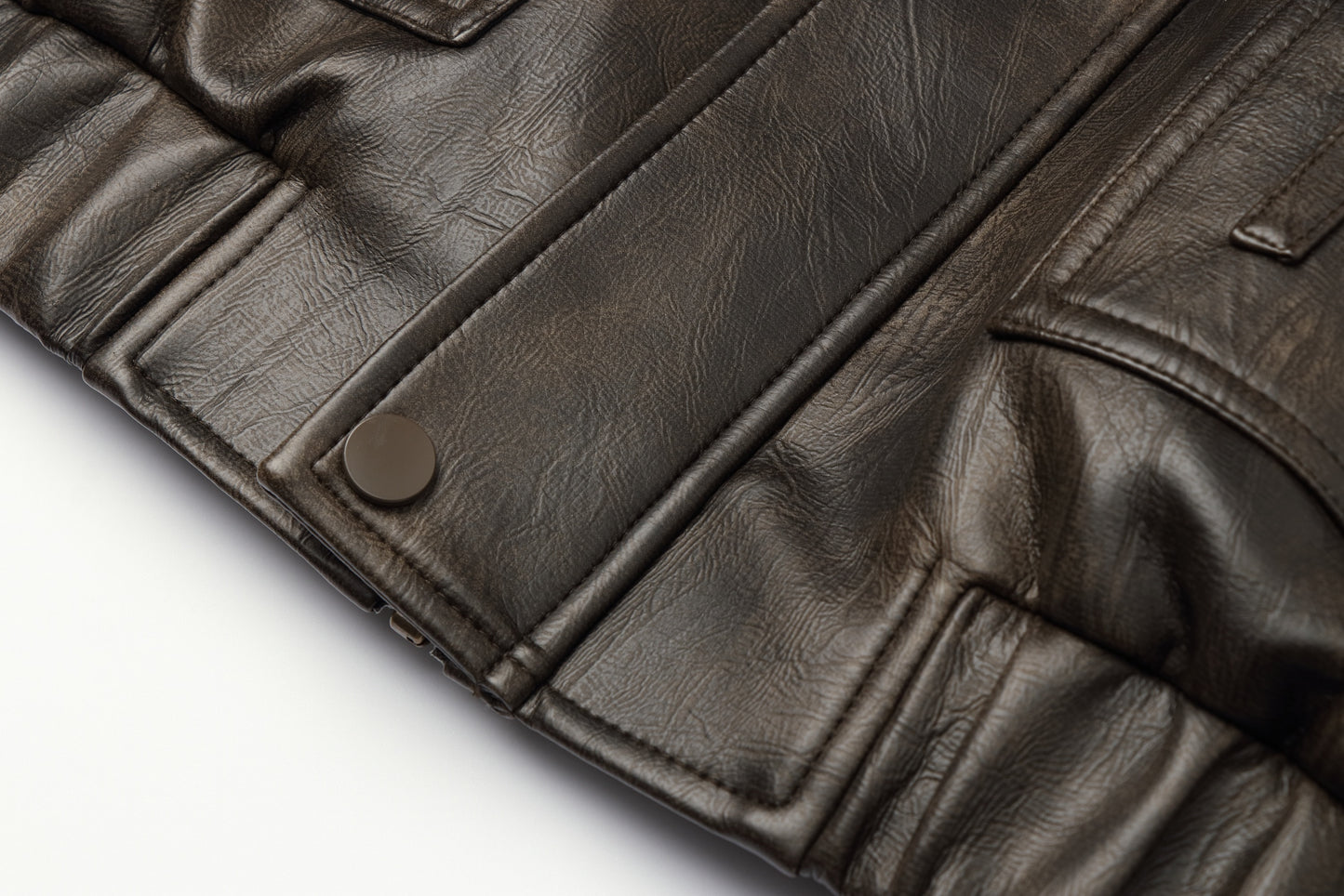 ordúdíordú | Jacket - Brown Leather Jacket with a Silhouette