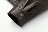 ordúdíordú | Jacket - Brown Leather Jacket with a Silhouette