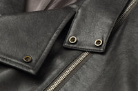 ordúdíordú | Jacket - Gray Leather Jacket with Multi-zipper