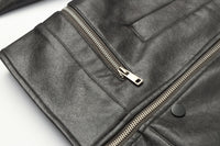 ordúdíordú | Jacket - Gray Leather Jacket with Multi-zipper