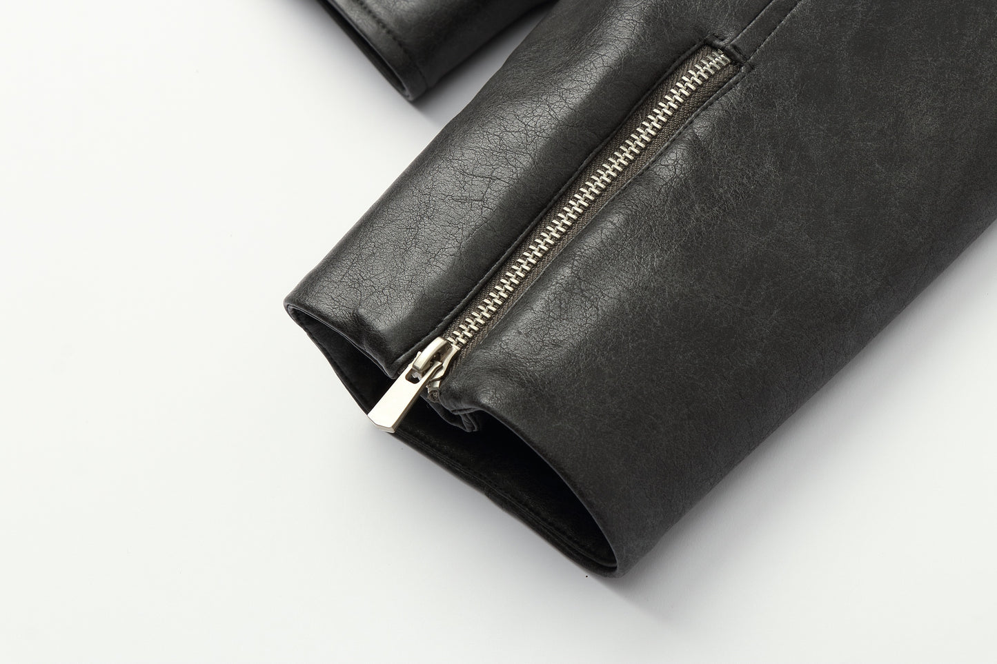 ordúdíordú | Jacket - Gray Leather Jacket with Multi-zipper