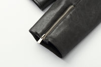 ordúdíordú | Jacket - Gray Leather Jacket with Multi-zipper