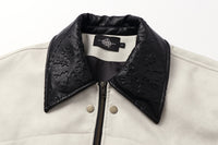 ordúdíordú | Jacket - Mottled Color-blocked Quilted Leather Jacket