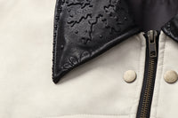 ordúdíordú | Jacket - Mottled Color-blocked Quilted Leather Jacket
