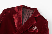 ordúdíordú | Suit- Red Velvet Suit with Pressed Diamond