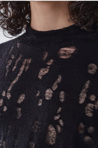 ordúdíordú | Top - Ripped Black Sweater