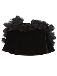 ordúdíordú | Top - Short Shawl with Black Roses